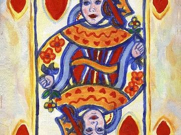 playing cards, still life, queen, objects, wall art, home decor, paintings, prints, prints for sale