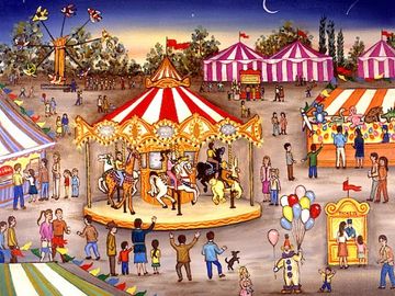carnival, games, family, carousel, home decor, prints, prints for sale, wall art, wall decor