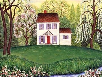 landscape, farm house, river, home decor, wall decor, prints, paintings