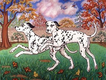 dogs, puppies, pets, Dalmatians, home decor, wall art, wall decor, paintings, prints
