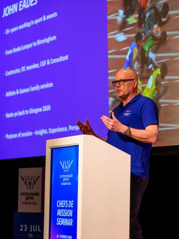 35+ years leading international sports events — from Manchester United to 8 Commonwealth Games. Meet