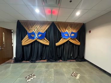 Event backdrop with draping.