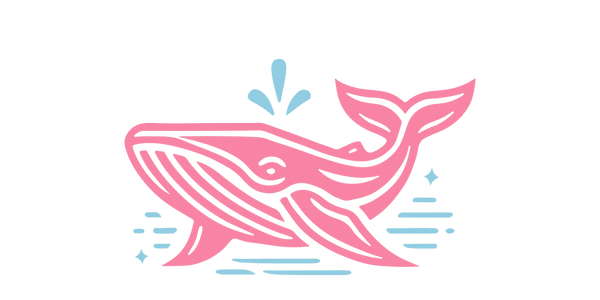 Pink Whale Detail Logo