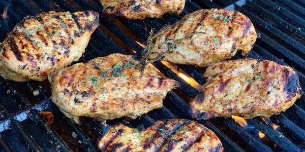 Grilled Marinated Garlic Herb And Thyme Boneless Chicken Breast