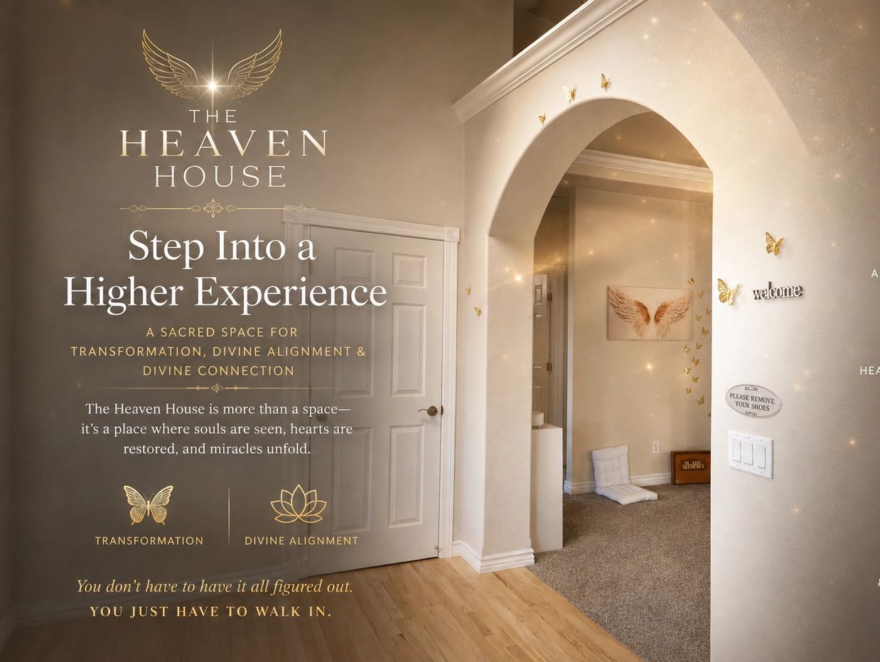 Entrance of The Heaven House, a sacred space for transformation and divine alignment.