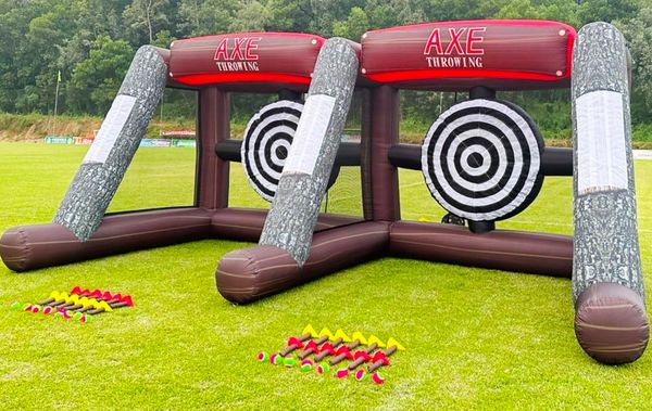 Dual inflatable axe throw