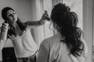 Professional bridal hair styling for Devon destination weddings