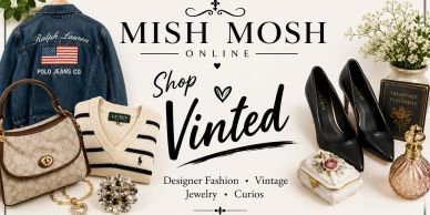 Mish Mosh Online vintage shop featuring designer fashion and curios.