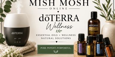 Essential oils and diffuser by dōTERRA for wellness.