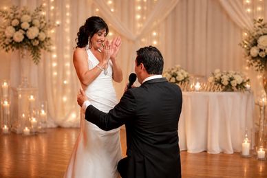 Man singing to a bride
