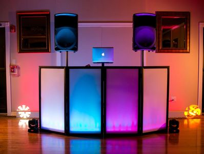 Sinatra and DJ setup on dance floor
