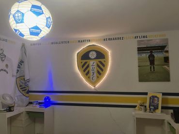 A Leeds themed bedroom