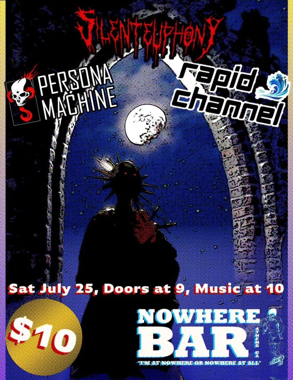 Concert flyer for Silent Euphony featuring Persona Machine and Rapid Channel.