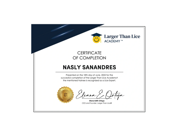Lice Removal expert certification