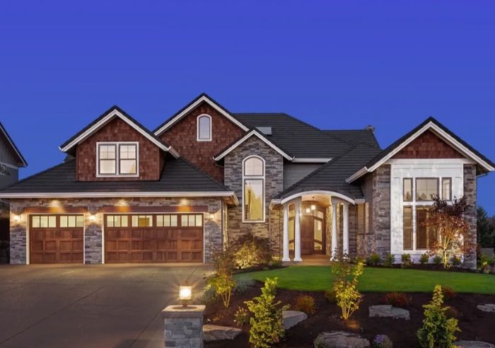 Home with lights on.