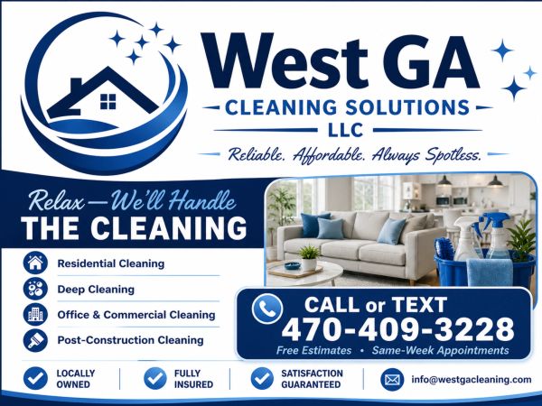 West GA Cleaning Solutions offers reliable and affordable cleaning services in Georgia.