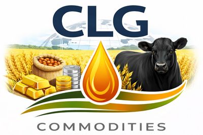 Logo of CLG Commodities featuring agricultural and metal resources.
