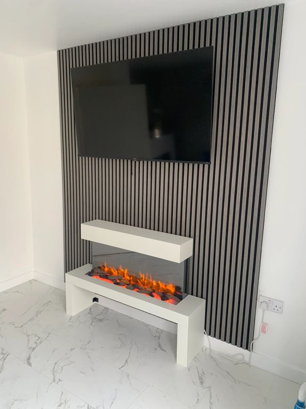 With wall mounted TV & electric fire. Scarborough filey