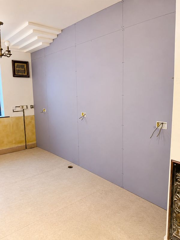 Soundproof wall before final skimming in Scarborough, Filey and surrounding villages.