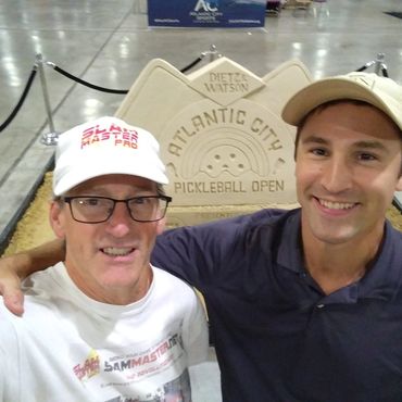 Slam Master Pro Gordon G.G. Gebert and Pickleball Pro Rob Cassidy. Atlantic City Open.