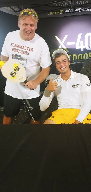 JC Junius R IV Clark, Ben Johns and the Slam Master Pro practice, training, drill paddle.