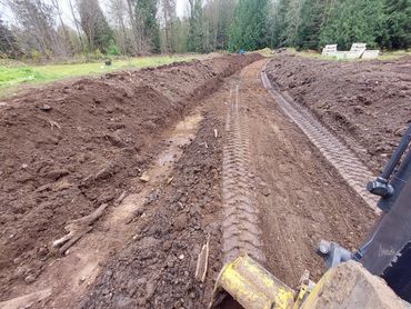 Swale on contour with level road/terrace