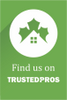 Logo with house and leaf, promoting TrustedPros.