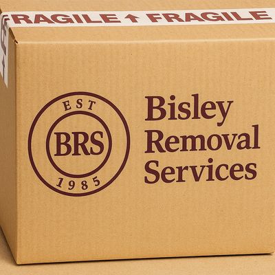 Bisley Removals Cardboard box with fragile tape