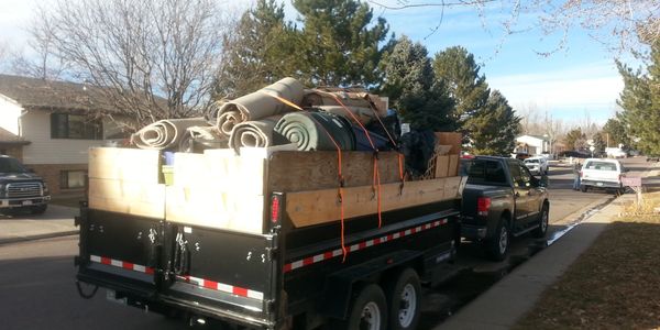 Newer equipment have several large trailers to handle any job