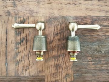 raw brass lever taps