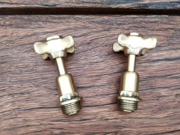 Brushed brass taps