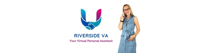 Riverside VA virtual assistant logo, virtual assistant taking phonecall