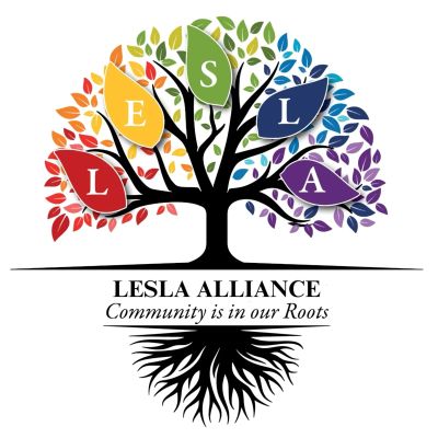 Colorful LESLA Alliance tree logo symbolizing community roots.