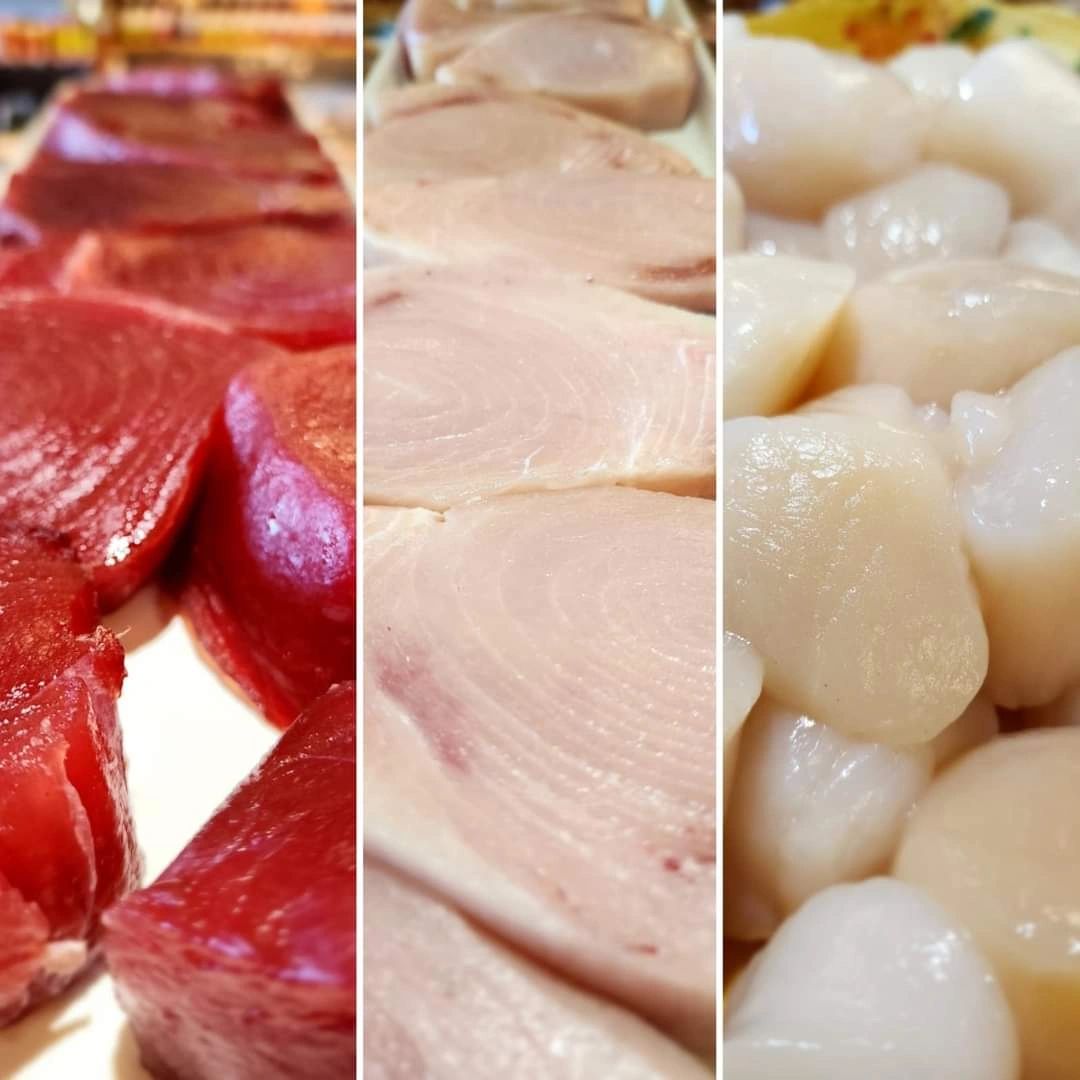 Tuna, Swordfish, Scallops