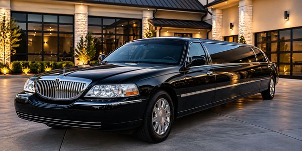 Black Lincoln Town Car stretch limousine for up to 10 passengers in Houston, Texas