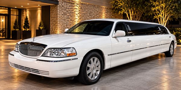 White Lincoln Town Car stretch limousine for up to 10 passengers in Houston, Texas