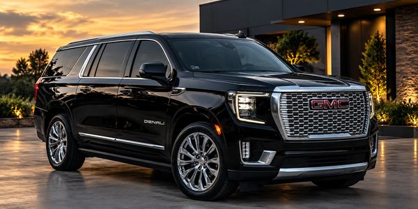 Black GMC Yukon Denali luxury SUV for executive transportation in Houston, Texas