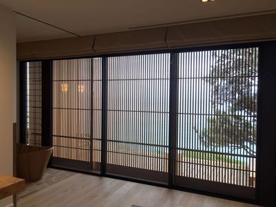 Custom made brass top hung sliding frames