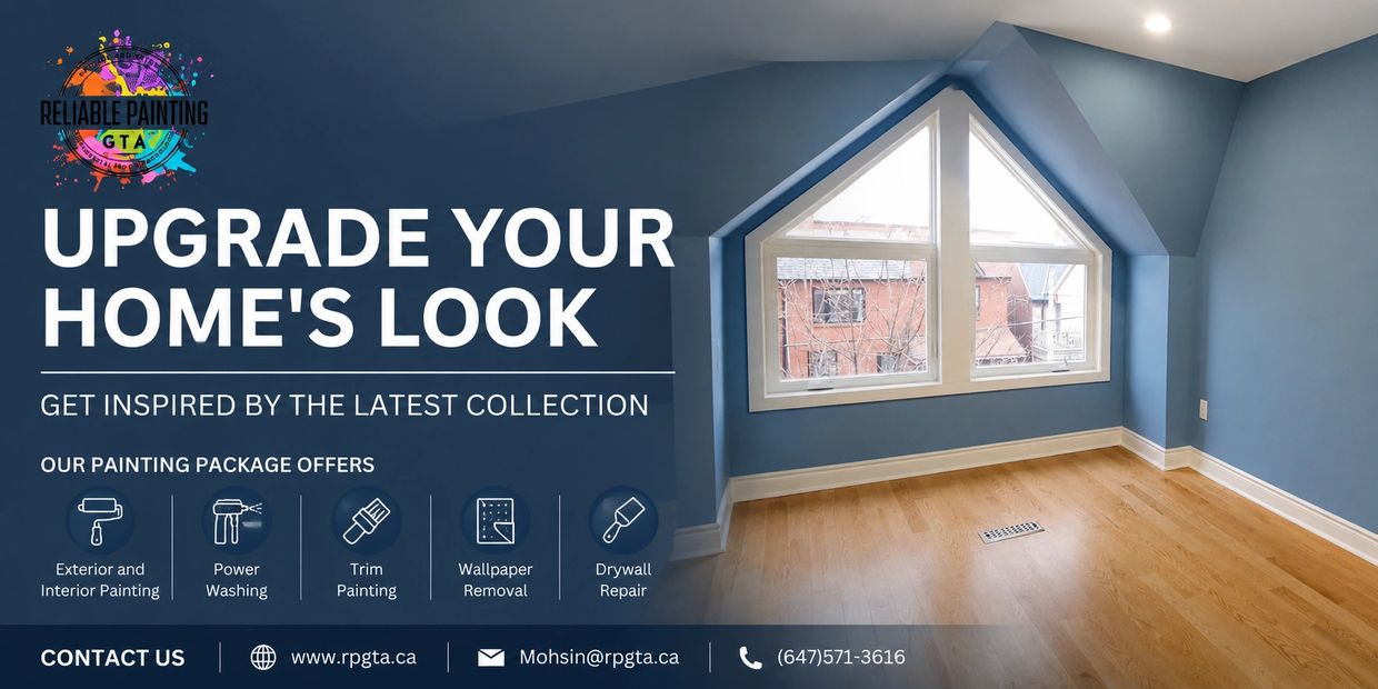 Painting service ad promoting home upgrade with various painting options.