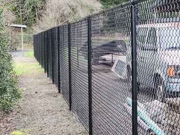 Black chain link fence for more customized alternative to galvanized.