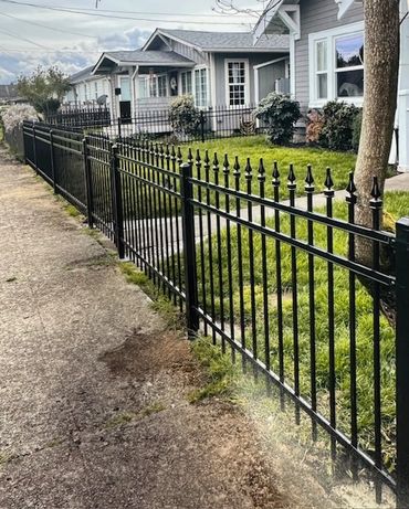 Iron decorative front yard fence