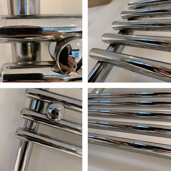 rust removal from a chrome bathroom towel rail
