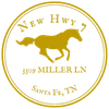 A circular emblem with a dinosaur and German text.