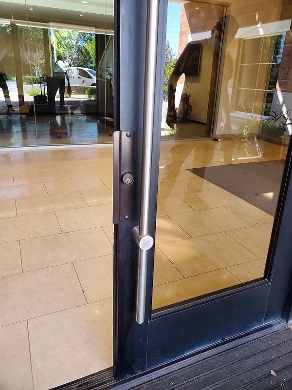 Storefront lock security latch guard. master rekey