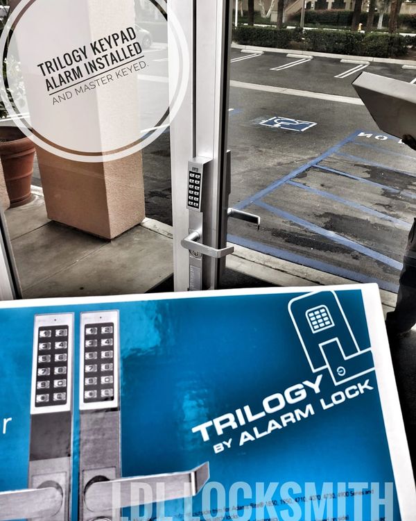 combination keypad lock on storefront