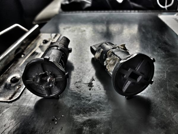 two cylinders on table