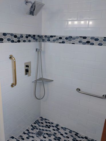 Install new shower tile and hardware