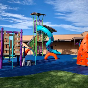 Nu-Edge colorful play equipment with triple infinity climber