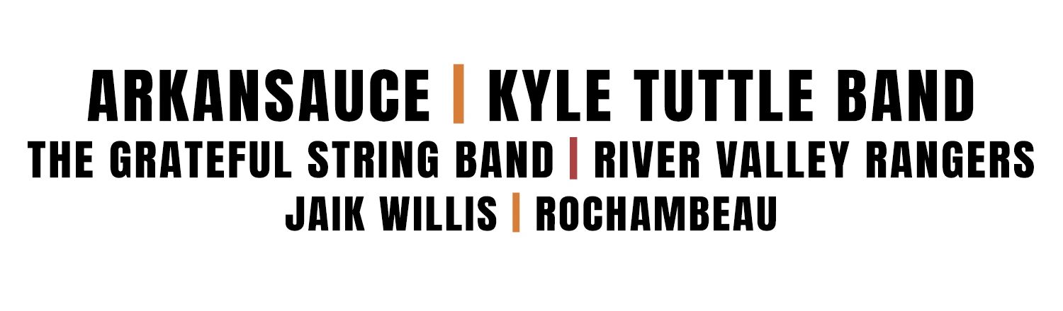 List of band names including Arkansauce and Kyle Tuttle Band.