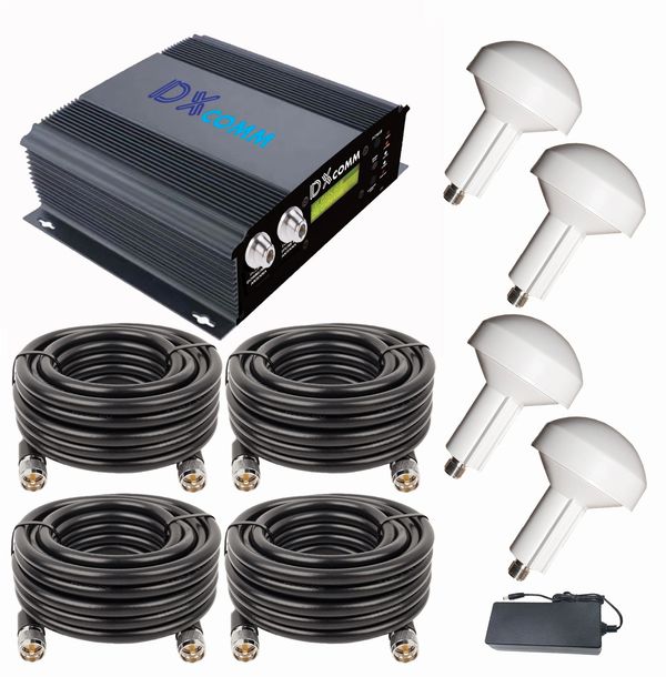 GPS Iridium Repeater Kit with 4 coaxial cables, 4 antennas and a power supply